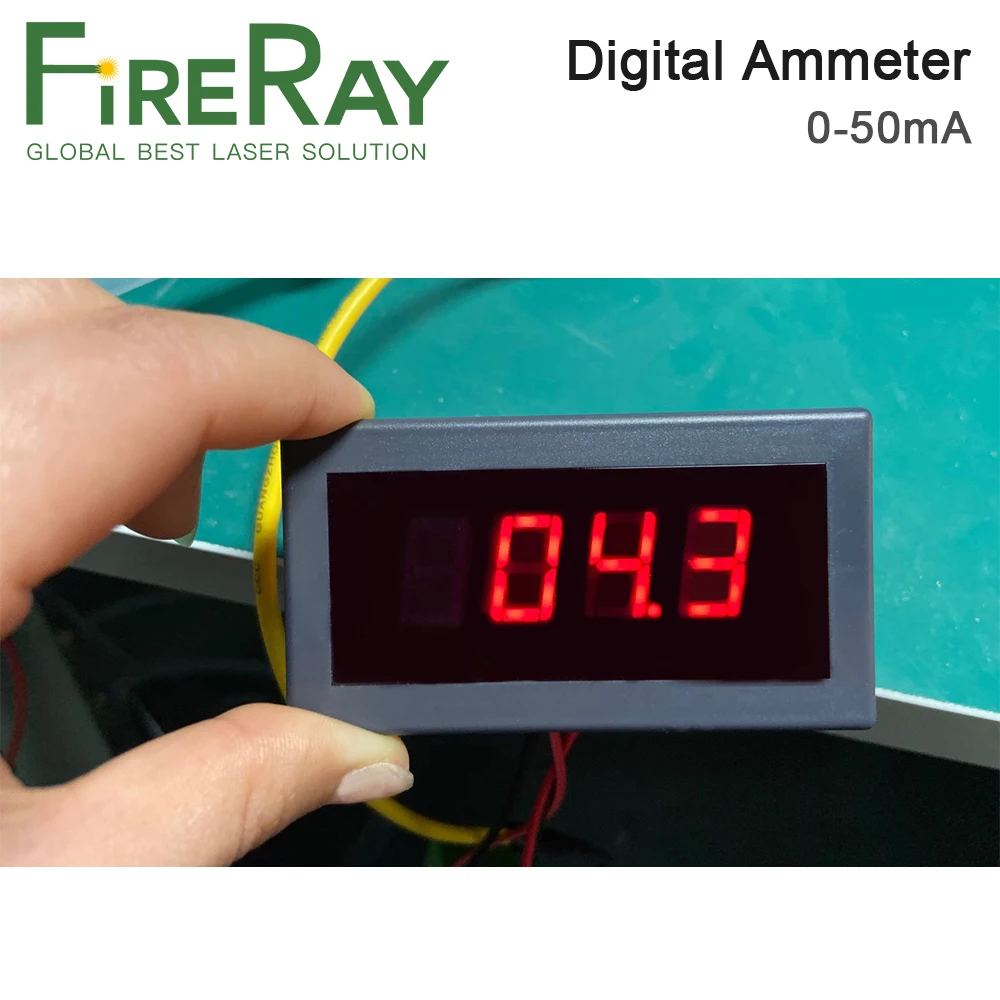FireRay LED Digital Ammeter 50mA Tegangan Current Meter Volt Detector Tester Panel Monitor untuk Co2 Power Supply