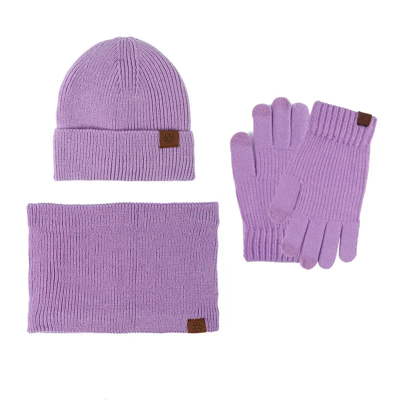 MWool-Ensemble de chapeau pull chaud, chapeau polyvalent, écharpe et gants, mode de luxe, automne et hiver, 3 pièces