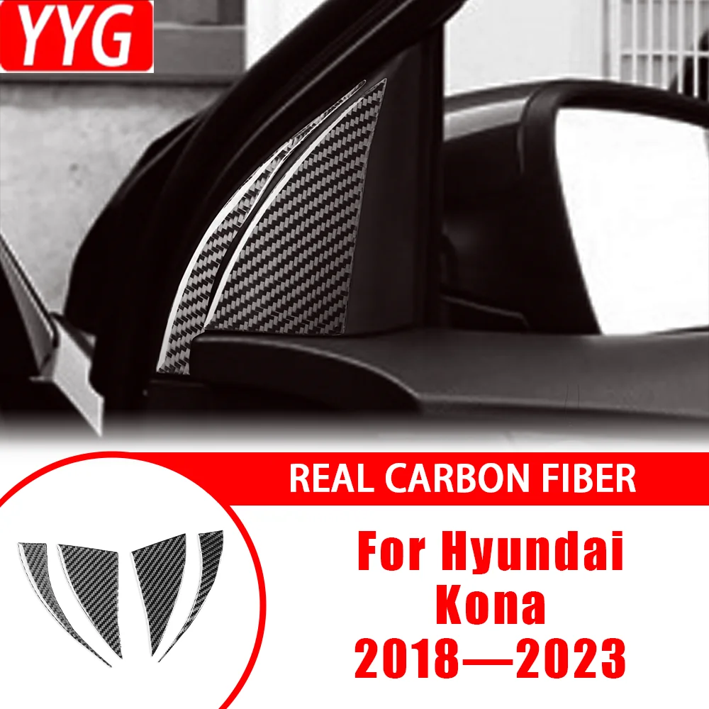 

Car Accessories Carbon Fiber Interior Inner A-pillar Decorative Panel Cover Trim Sticker Modification For Hyundai Kona 2018—2023