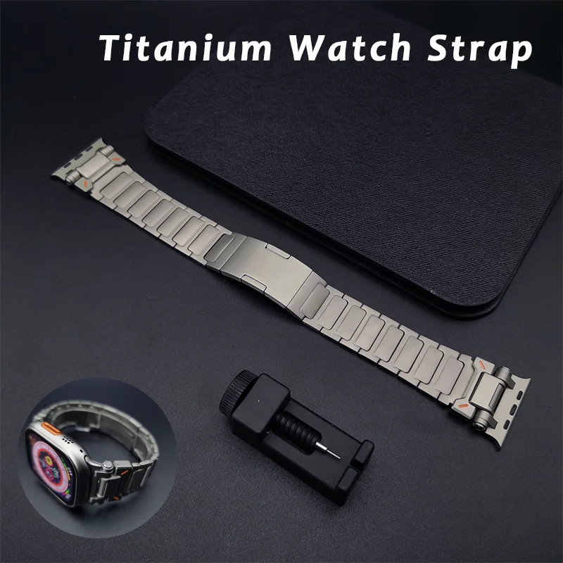 

Luxury Titanium Metal Bracelet for Apple Watch Band Ultra 2 49mm 45mm 44mm 42mm Men Strap Iwatch Series 9 8 7 6 5 4 Se 3 Correa