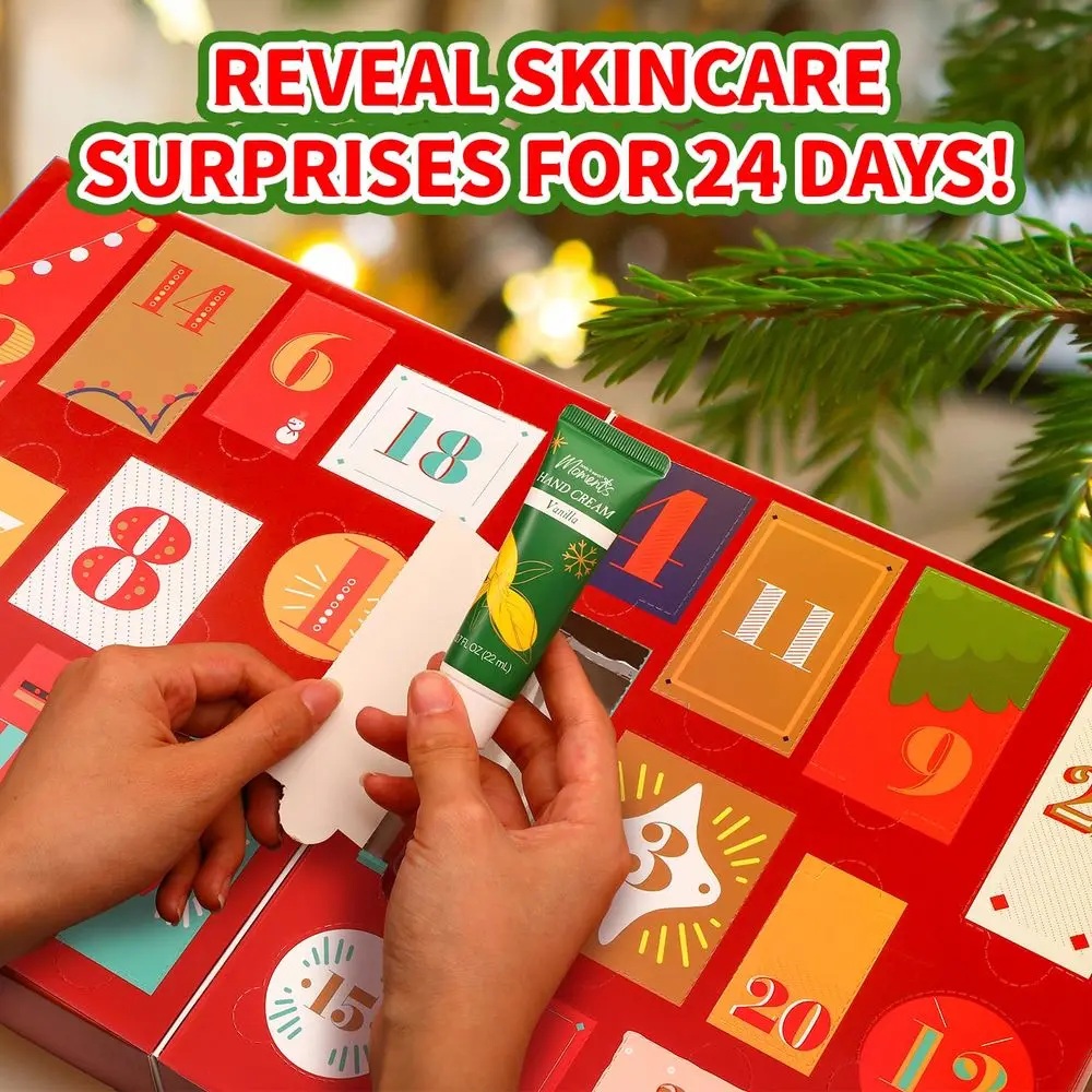 Set de regalo navideño para mujer de 24 piezas: loción corporal, crema de manos, gel de ducha, bombas de baño, regalos de spa para Año Nuevo