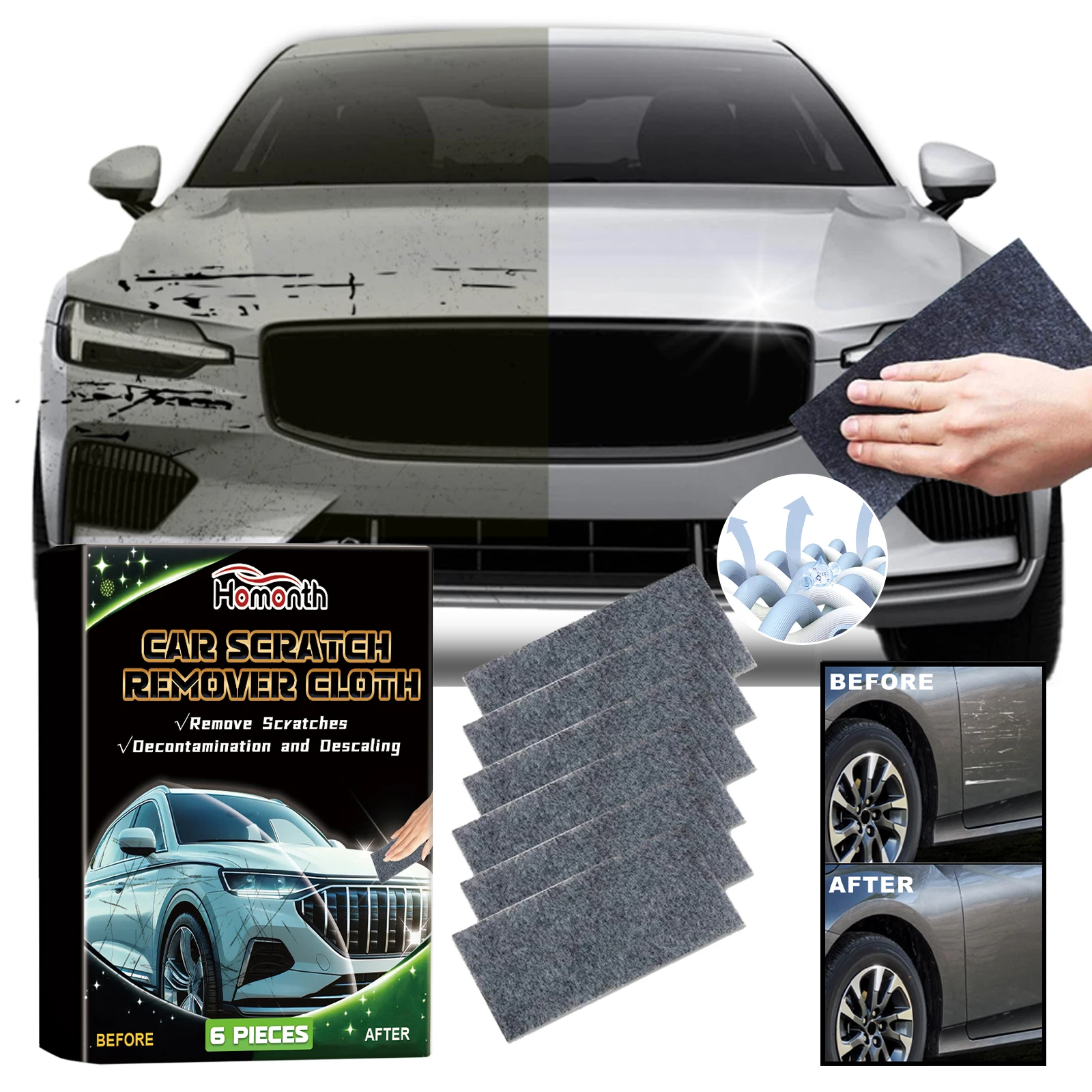 High Quality Car Scratch Remover Cloth Quickly  Effectively Repair Scratches Auto Paint Repair Maintenance Grinding Clean Cloth