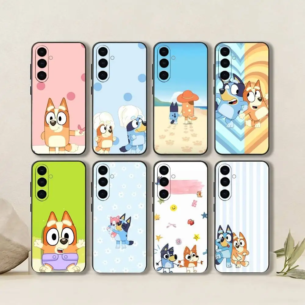 Family Warm Energetic Puppy-B-Bluey Phone Case Black Silicone Soft For Samsung Galaxy A73,A72,A71,A70,A53,A52,A51
