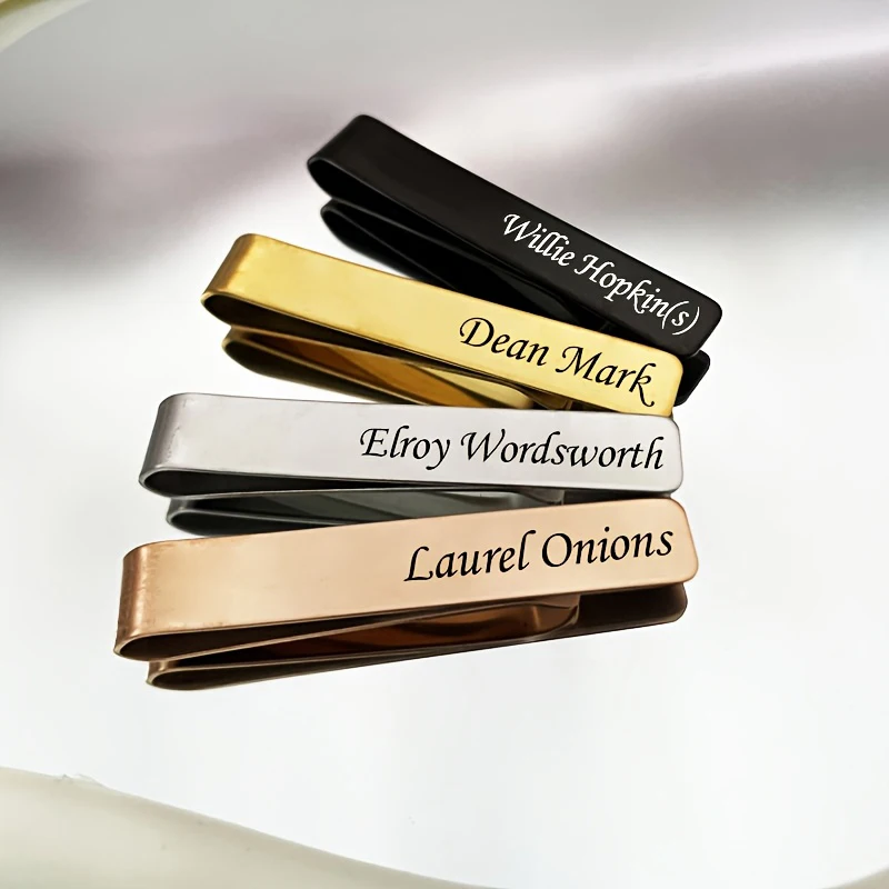 

Customized Elegant & Durable Stainless Steel Tie Clips Enhance Your Style Perfect For Business Weddings Best The groom's Gift