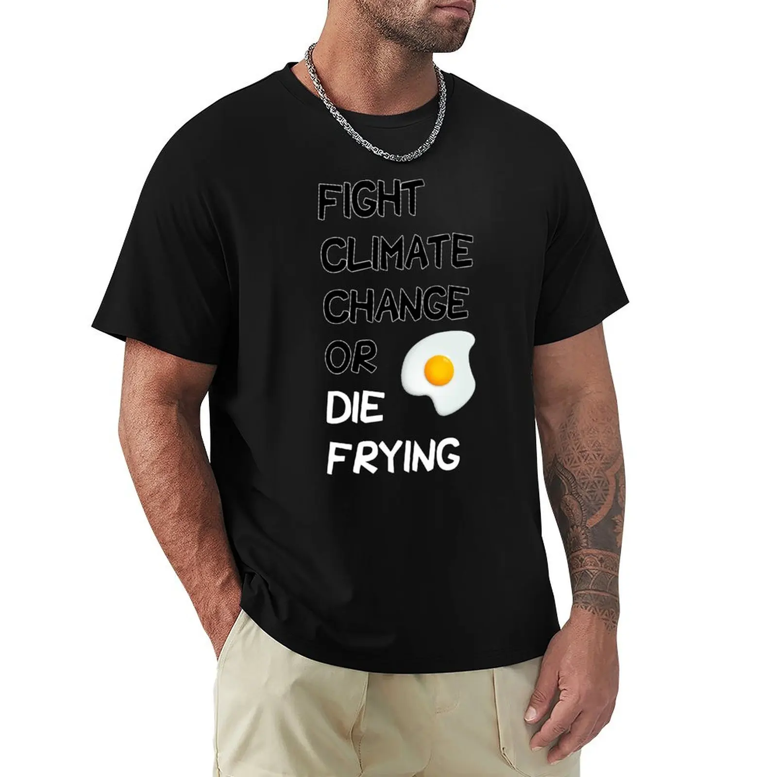 Flight Climate Change or Die Frying T-Shirt Holiday Casual Short Sleeve Top