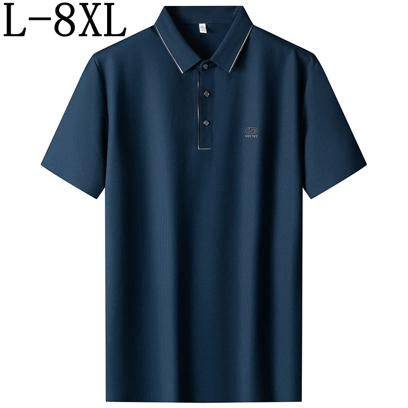 

8XL 7XL 6XL 2024 New Summer High End Luxury Polo Shirt Men Soft Breathable Mens Shirts Casual Male T-shirts Loose polos hombre