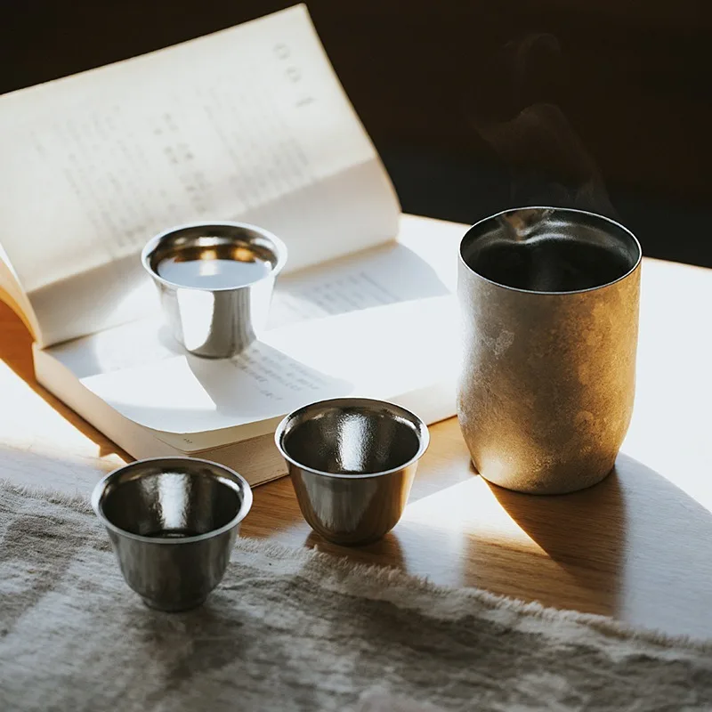 travel tea set, portable travel set, outdoor camping, one pot and three cups.
