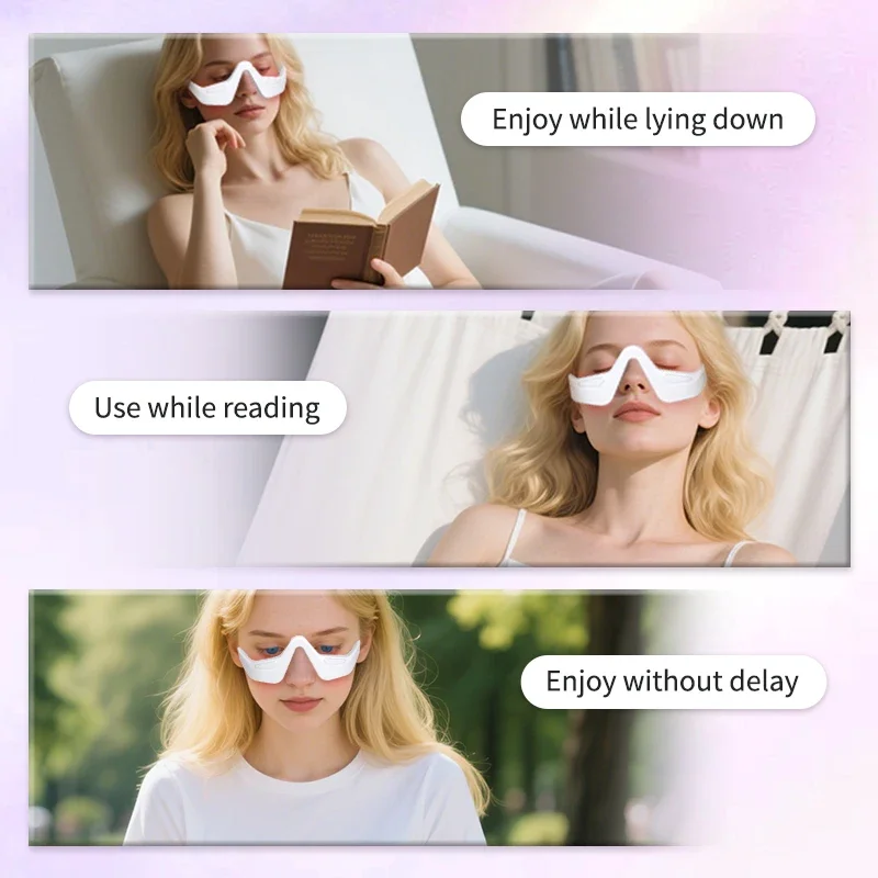 แว่นตา 3 มิติ ไฟ LED นวดตา ไมโครเคอร์เรนท์ อุปกรณ์เสริมความงามรอบดวงตา ลดถุงใต้ตา รอยคล้ำ รอยย่น