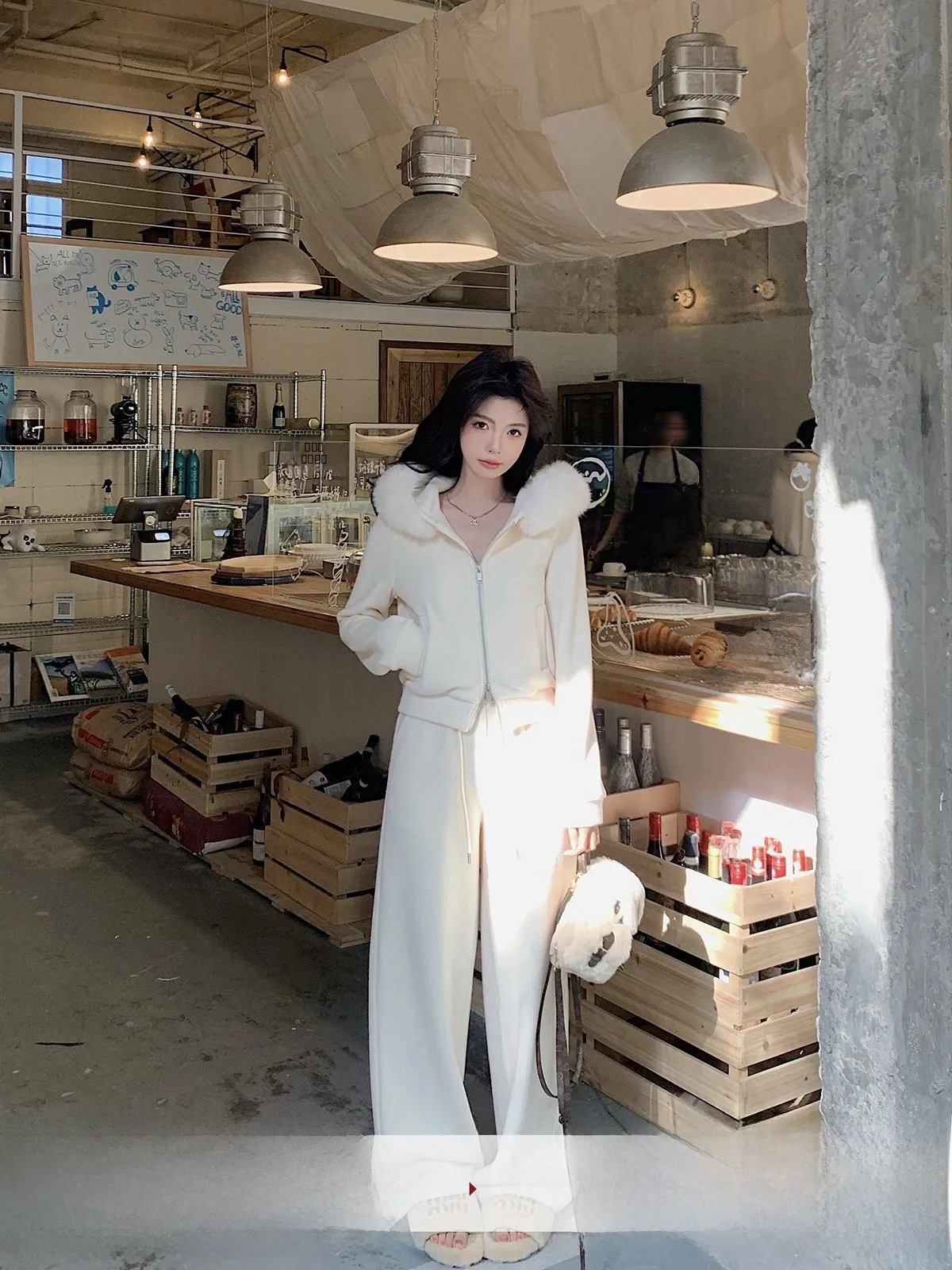 

Женский зимний модный комплект Lazy Feel, толстовка с капюшоном на подкладке, кардиган, повседневные брюки, длинная осенняя одежда на молнии с v-образным вырезом