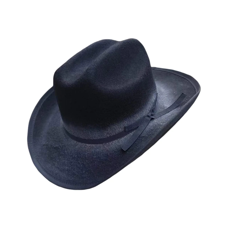 

Western Denims Hat Wide Boreder Hat Unisex Stylish Hat Wool Warm Costume Hat for Outdoor Fashion Enthusiasts