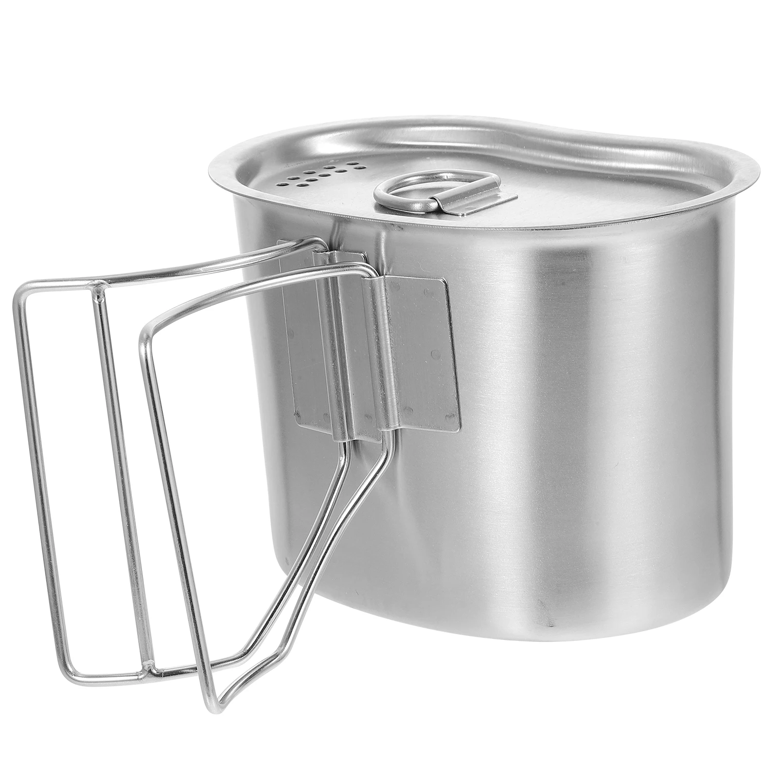 

Portable Outdoor Camping Cookware Mini Pot Food Container Water Cup Stainless Steel Travel Gear Durable AntiRust Lightweight