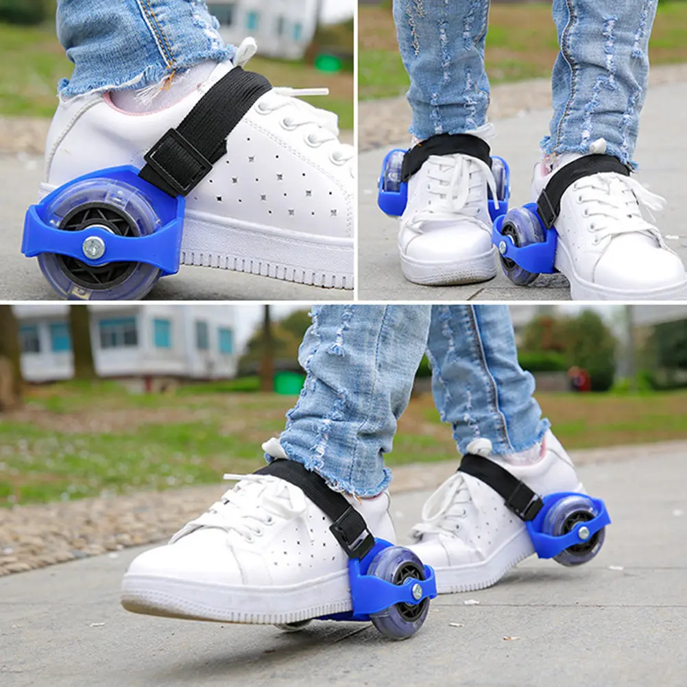 

1Pair Heel Roller Skates Adjustable Flashing Wheels PU ABS Carbon Steel Safety Design for Over 3 Years Outdoor Fun