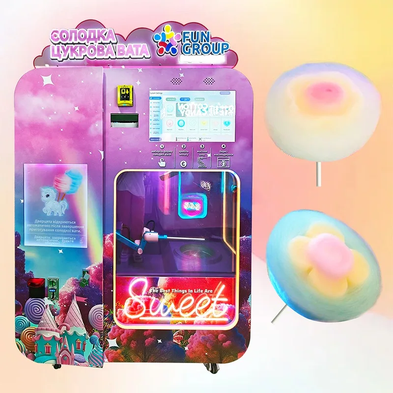 Latest Design Fully Automatic Cotton Candy Machine Wm980 Maker Cotton Sugar Candy Making Vending Machine for Sale