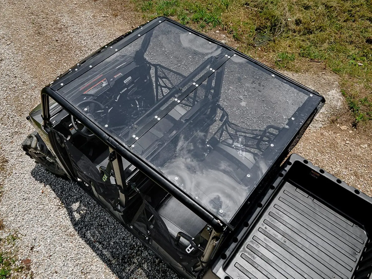 SuperATV Dark Tinted Roof for Polaris Ranger SP 570 Crew | Polaris Ranger Roof Gives Full Visibility and Awareness | 1/4