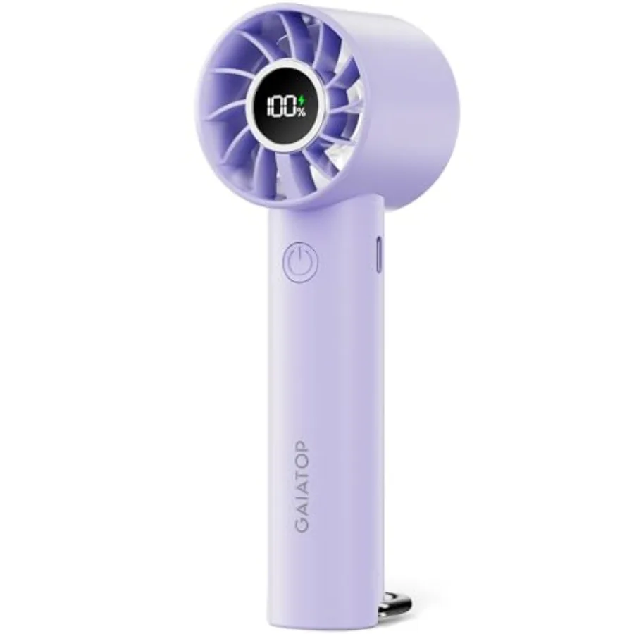 

Portable Mini Fan, 3 Speed Handheld Fans with Power Display Flashlight, USB Rechargeable Battery, Lightweight Personal Cooling