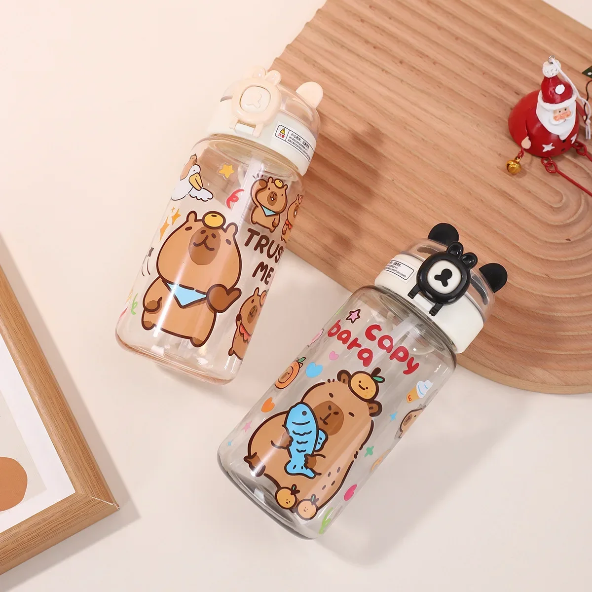 

1-10 шт. капибара мультфильм 550 мл портативная бутылка для воды большой емкости спортивные соломенные чашки студенческие пластиковые чашки для воды бутылка для воды