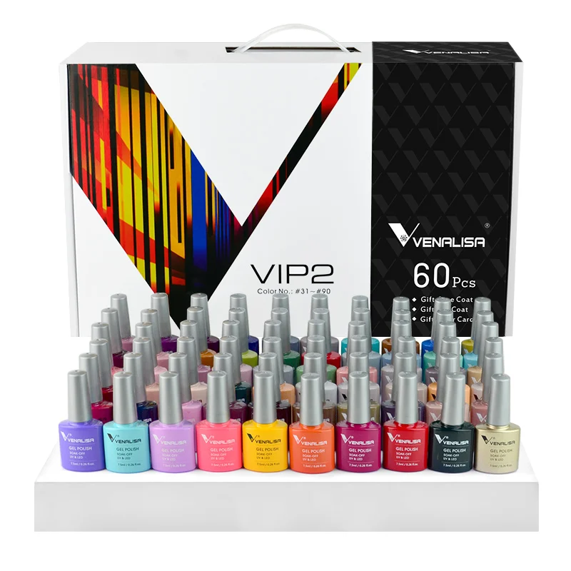 1Set VENALISA TPO GRATIS Hele Set Nagelgel Polish met Kleurendisplay Voor Nieuwe Leerling Nail Maincure Gel Vernis merk Koffer