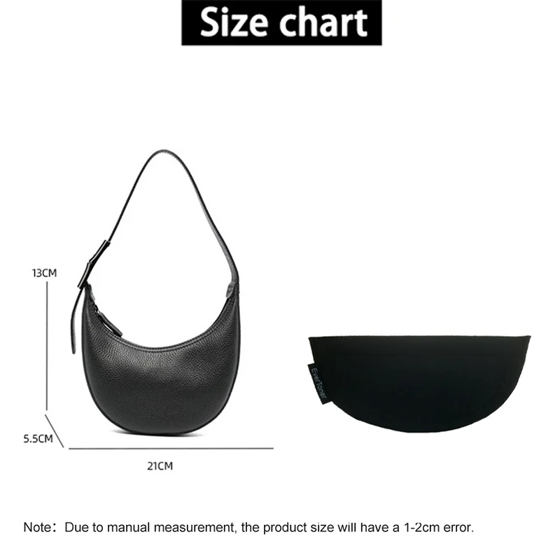 EverToner New Felt Handbag Insert Organizer For L-champ Hobo Moon Bag Large Capacity Makeup Storage Bag Handbag Inner Liner