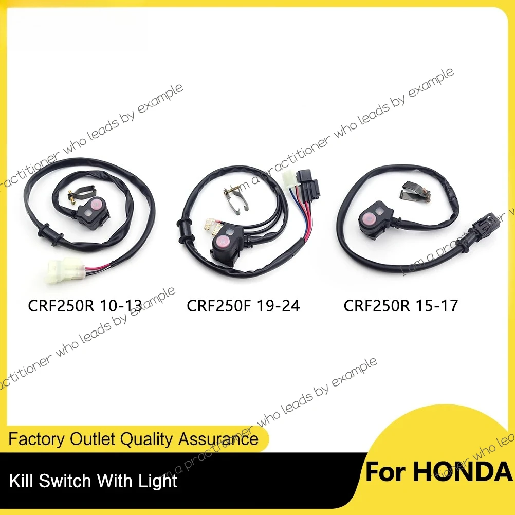 2024 Motorcycle Switch Assy Engine Stop Flameout ON OFF Waterproof Button With LED Light For HONDA CRF250F CRF110F CRF250 CRF450