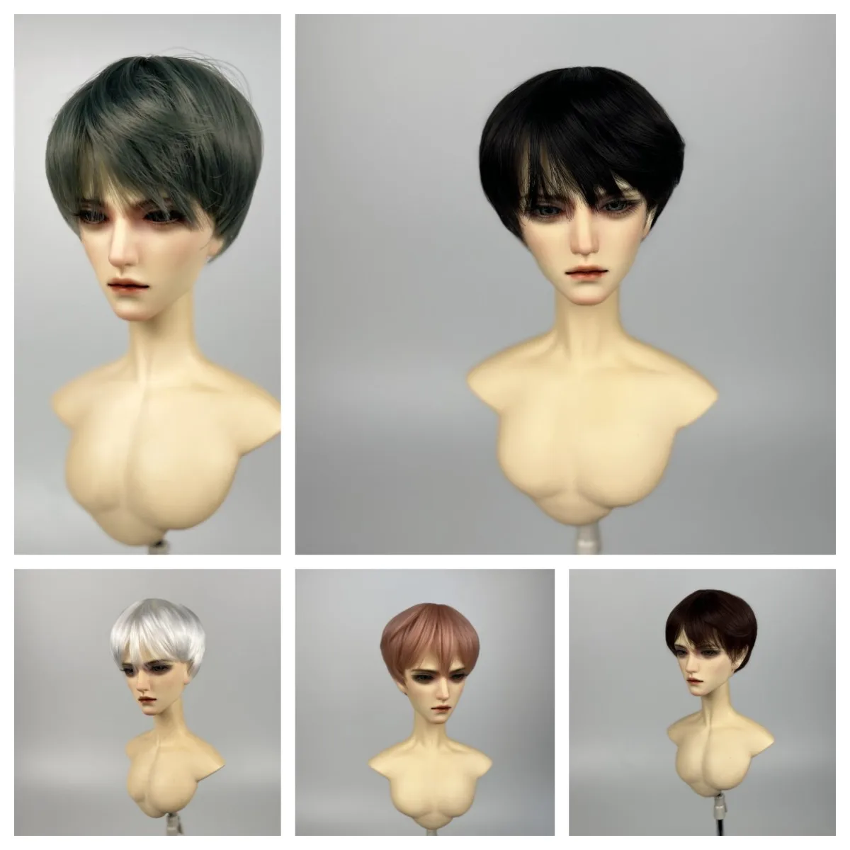 

(Customized) 1/3 1/4 1/6 Doll's Wig for 60/45/30cm Bjd Doll Short Hair Girl Toys Dress Up Play House Doll Accessoires, No Doll