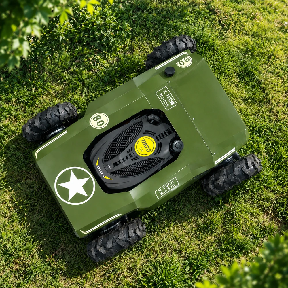 For~High Efficiency Remote Controlled Lawn Mower 4WD All Terrain Grass Cutting Equipment with Stable Slope Performance