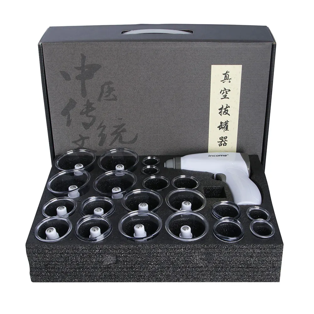 24 Cans Electric Vacuum Cupping Glasses body Massager Suction Cups jar Set Acupuncture Apparatus Therapy Relax Massage