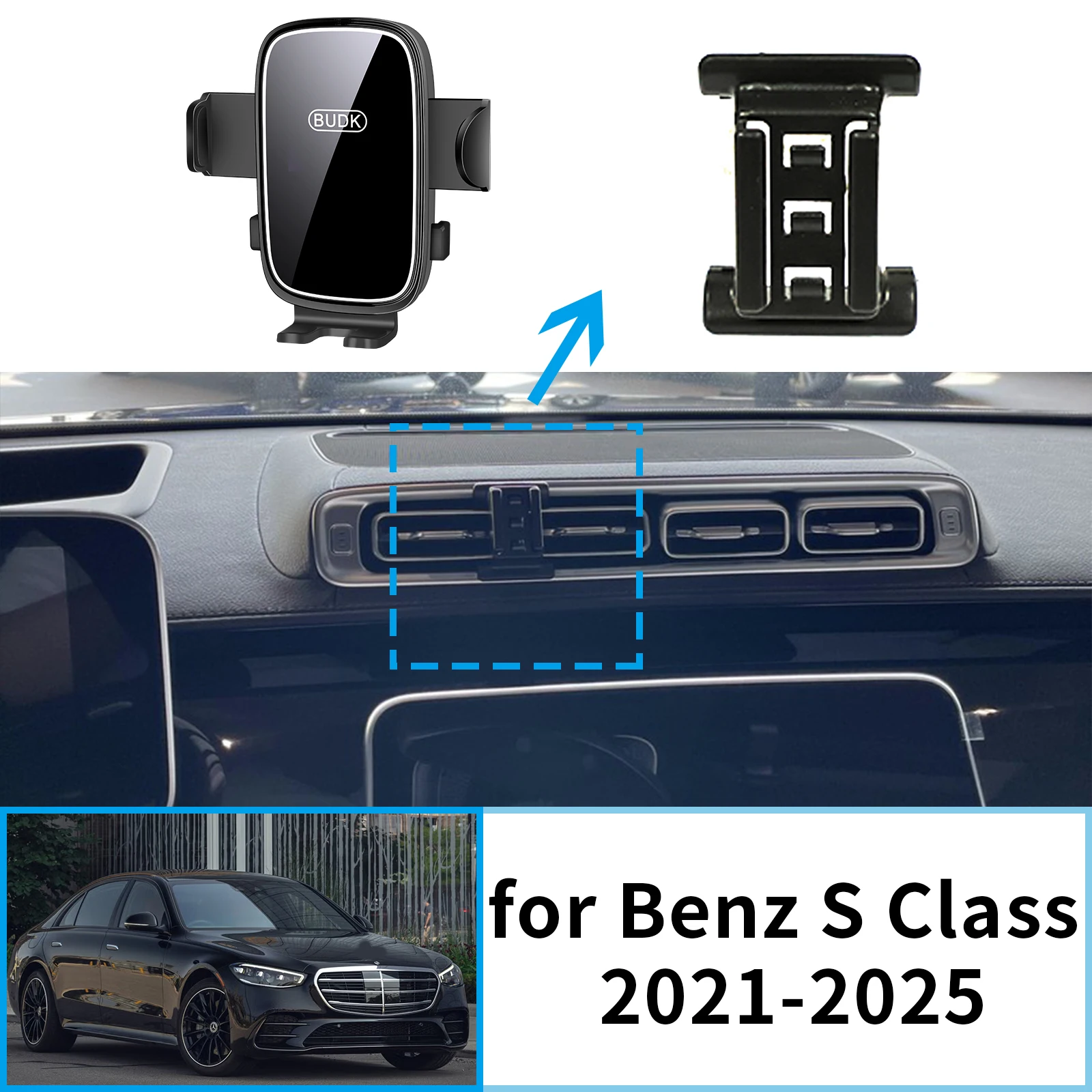 

Car Mobile Phone Holder for Mercedes Benz S Class S450 S500 S600 W223 2021~2025 Navigation Stand Auto Accessories GPS Bracket