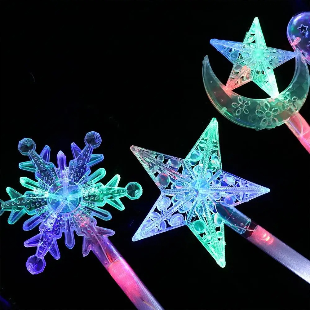 ดอกเบี้ย Magic Tricks ของเล่นกลางแจ้งไฟ LED กระพริบ Glow Fairy Stick Pentagram Flash Stick Flash Stick Magic Star Wand