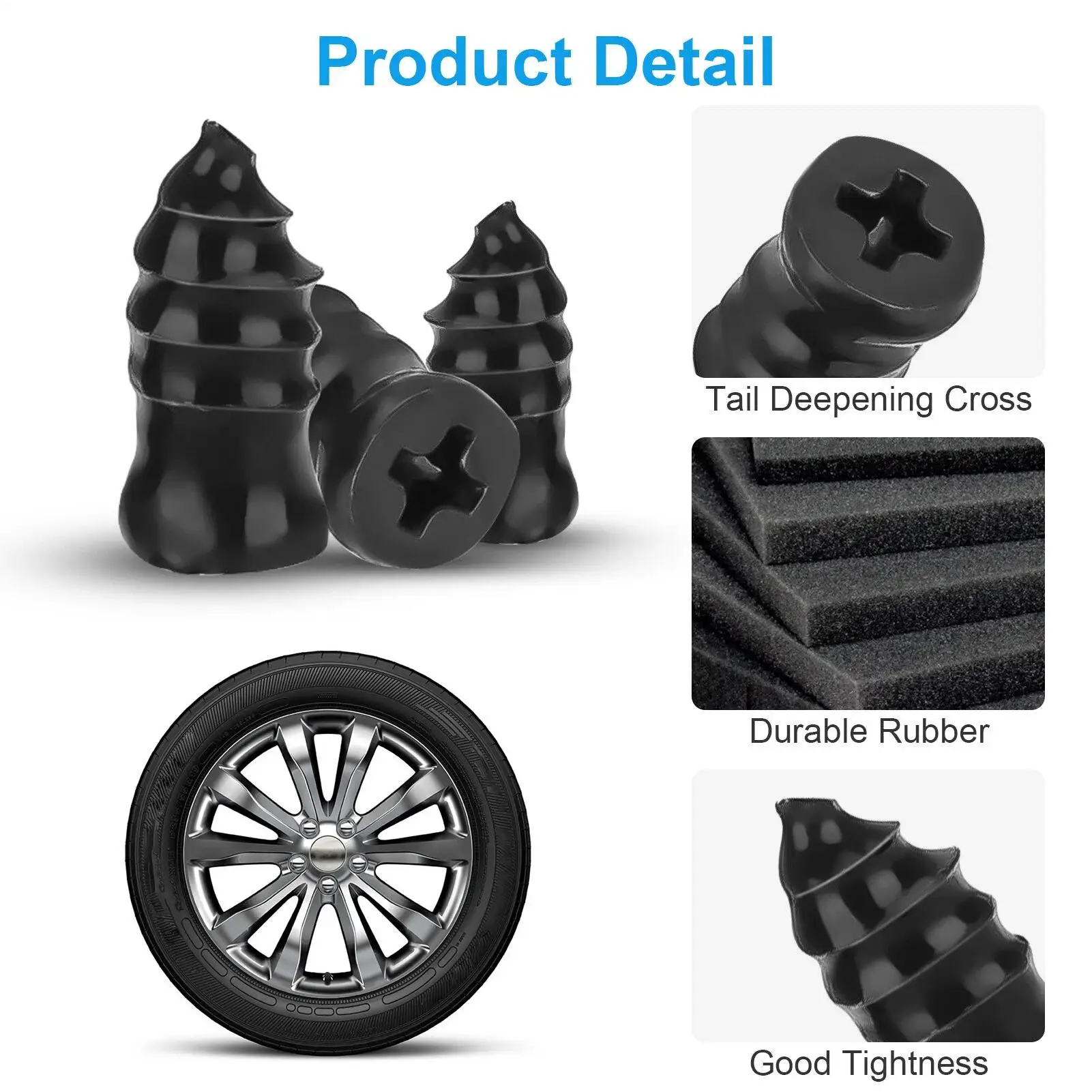 

Tire Repair Rubber Nail Kit 100Pcs/set Car Vacuum Tire Repair Kit With Rubber Screwdriver Handle For Car Truck Motorcycle