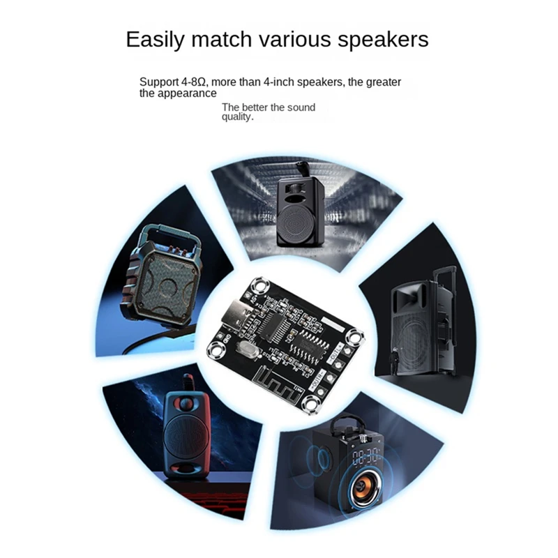 PAM8403 Digitale Bluetooth Versterker Board DC5V Mini Case TYPE-C Aangedreven 5W USB Versterker Board Module