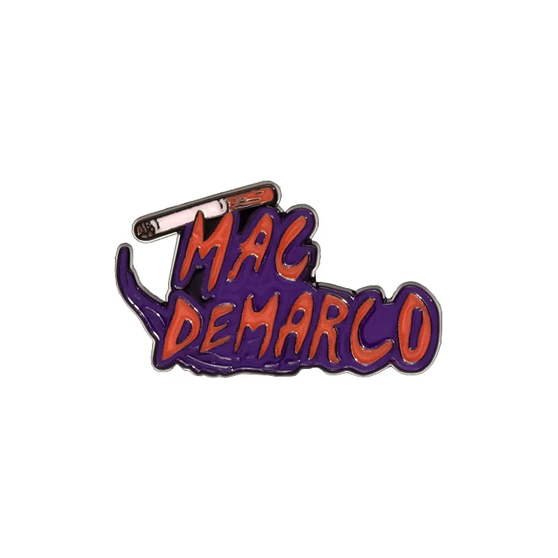 Funny Cigarette Metal Badge MAC-DEMARCO Red Letter Brooch Backpack Clothes Jewelry Accessories Pins Ornament Decoration Gift
