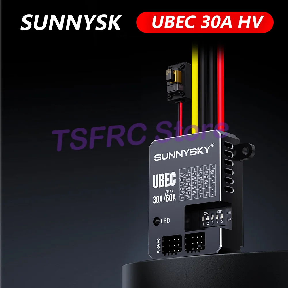 

SUNNYSKY UBEC 30A Модуль стабилизации напряжения высокого напряжения FPV поддерживает источник питания приемника и стабилизация напряжения с электрическим регулированием.