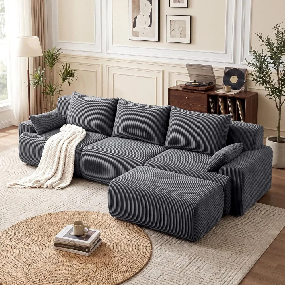118'' Sectional Boneless Oversize Modular Couches, Curved Cloud Sectional Couches for Living Room,Rounded Corner, Customized