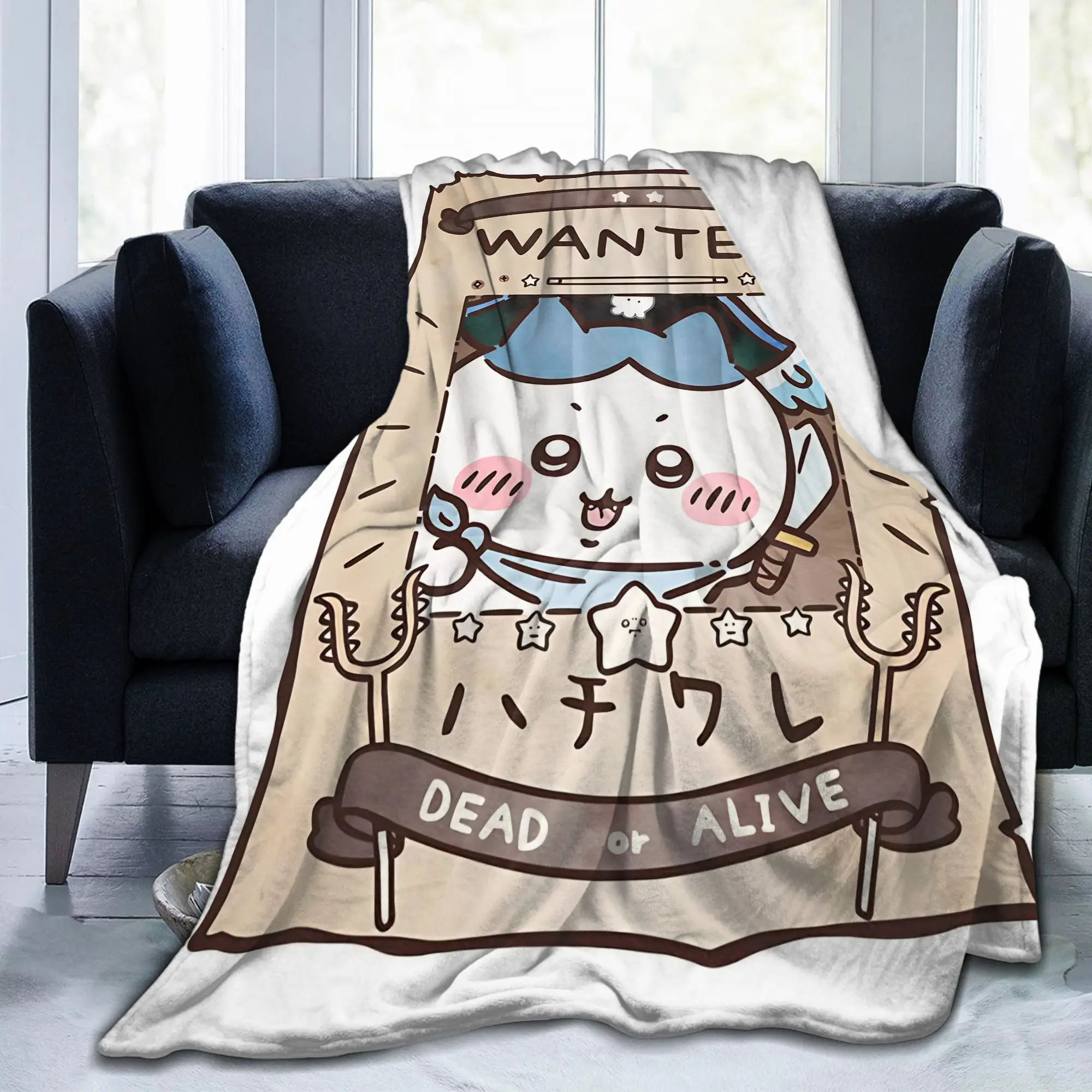 Chiikawas Wanted Dead Or Alive Bounty Blankets Velvet Autumn   Multifunction Soft Throw Blanket for Bedding Outdoor Rug Piece