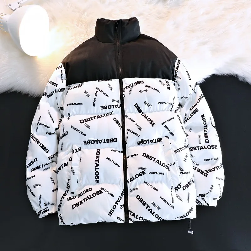 الخريف الشتاء عالية الرقبة سميكة مبطنة بالقطن سترة مريحة معطف القطن زوجين ملابس رياضية مبطنة بالقطن ملابس مريحة #5