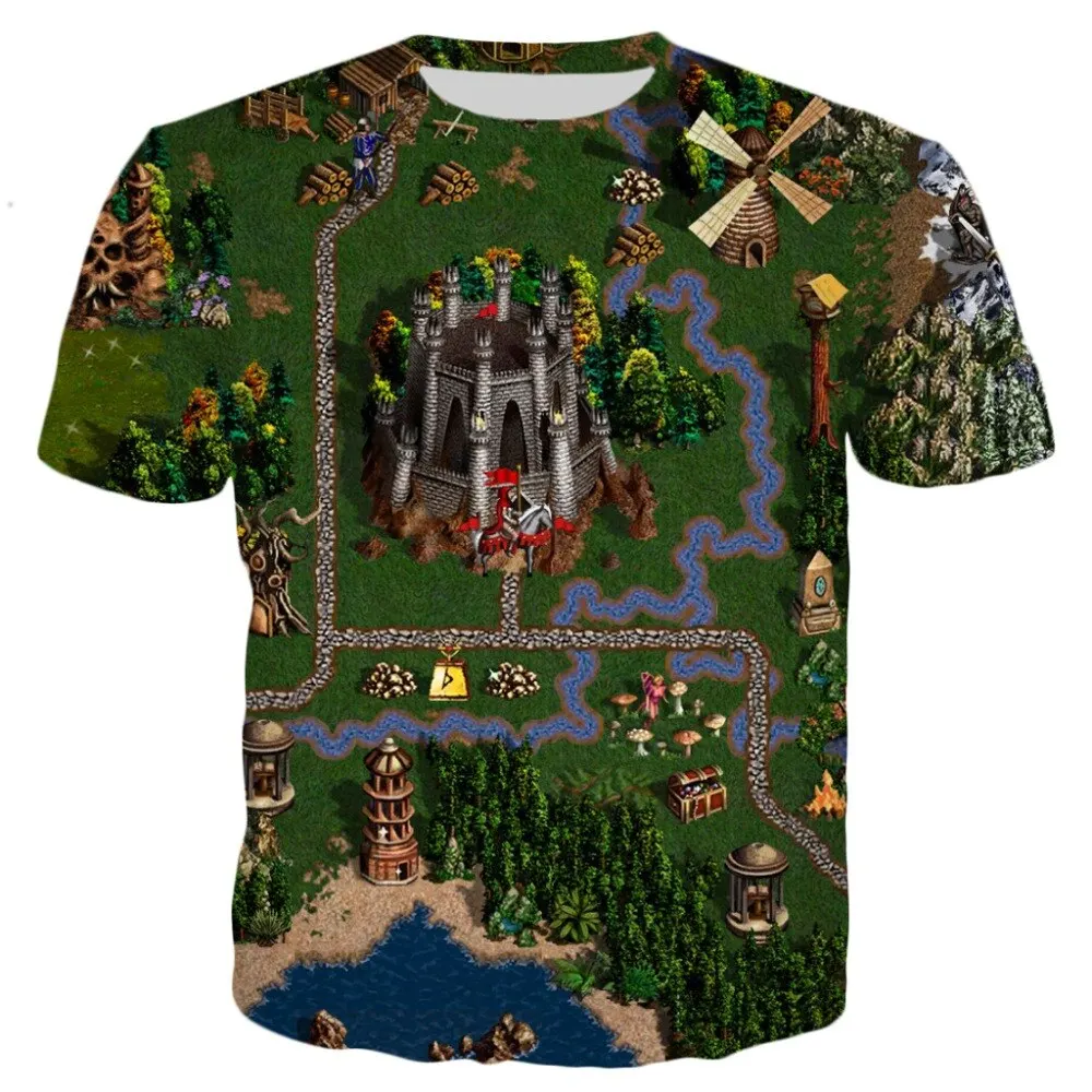 Summer Heroes Of Might And Magic T-Shirts Game 3D Print Men Women Fashion Oversized Short Sleeve T Shirt Kids Tees Tops Clothing