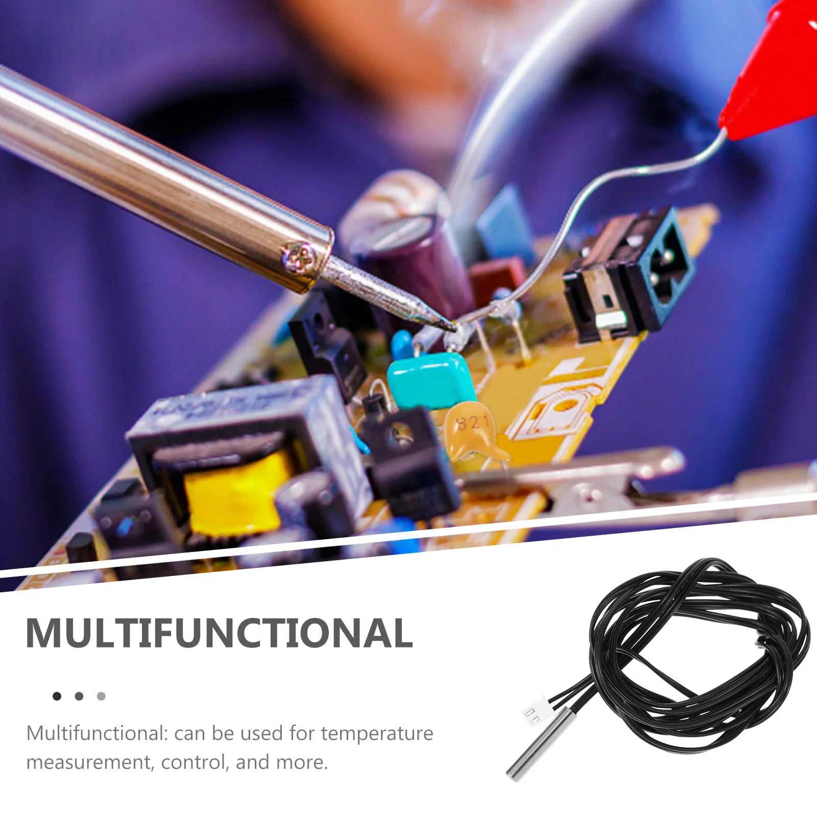 

3Pcs Long Temperature Sensor Probe Waterproof Thermistor High Accuracy for Hvac Systems and Temperature Control Applications