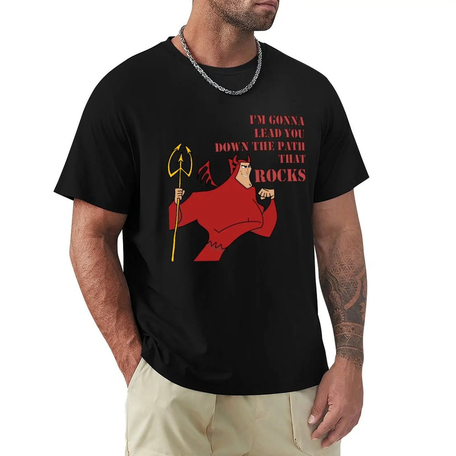 

Kronk Devil - Emperors New Groove - Lead You Down The Path That Rocks T-Shirt korean fashion Men's t-shirt