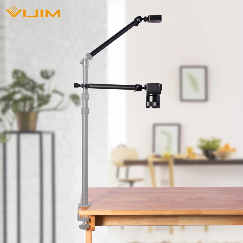 VIJIM LS04 Desk Mount Stand C-clamp Mount Flexible Arm Extend Light Stand With 360° Ballhead Microphone Stand Ring Light Bracket