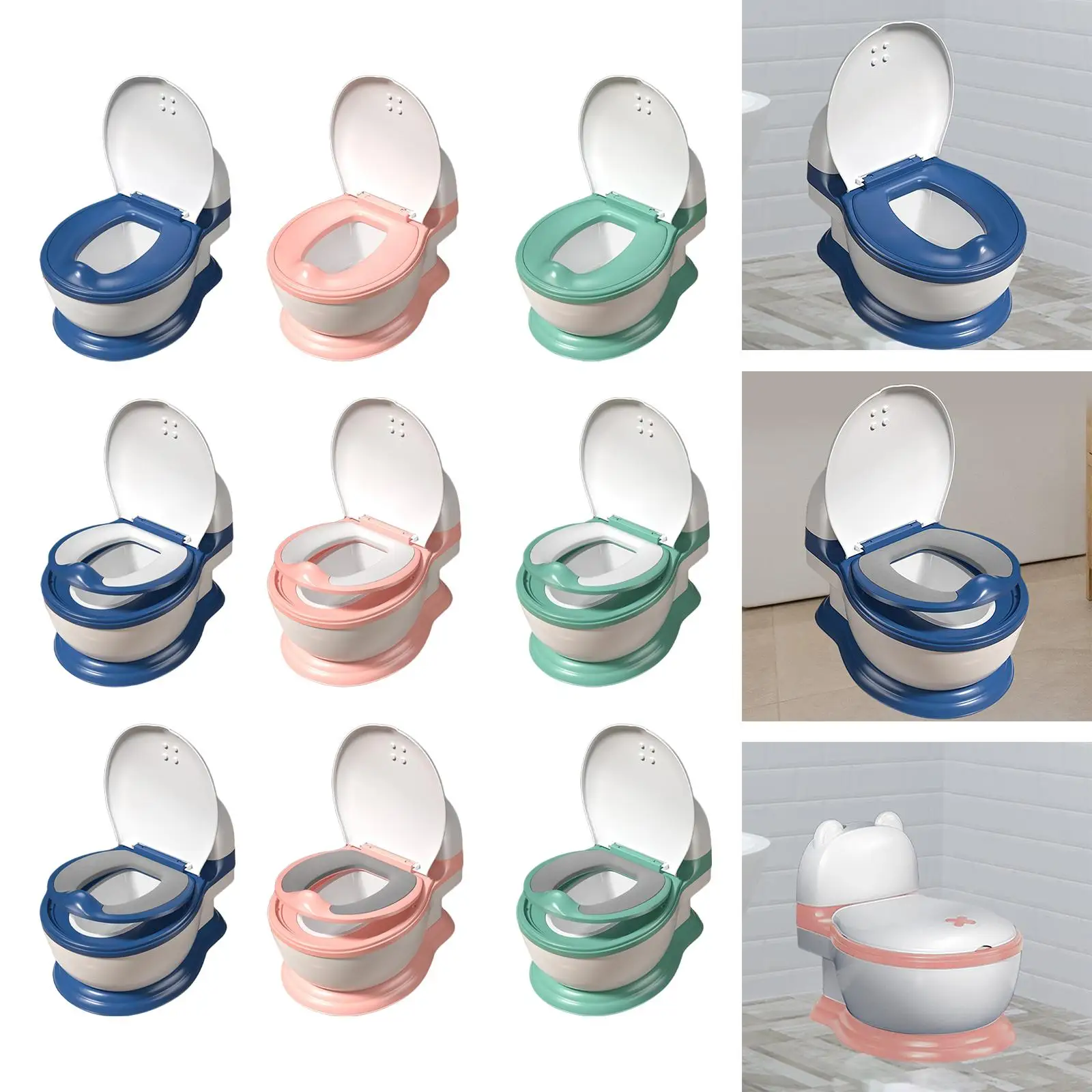 Toddlers Potty Chair Potty Trainer Removable Realistic Portable Potty Seat Real