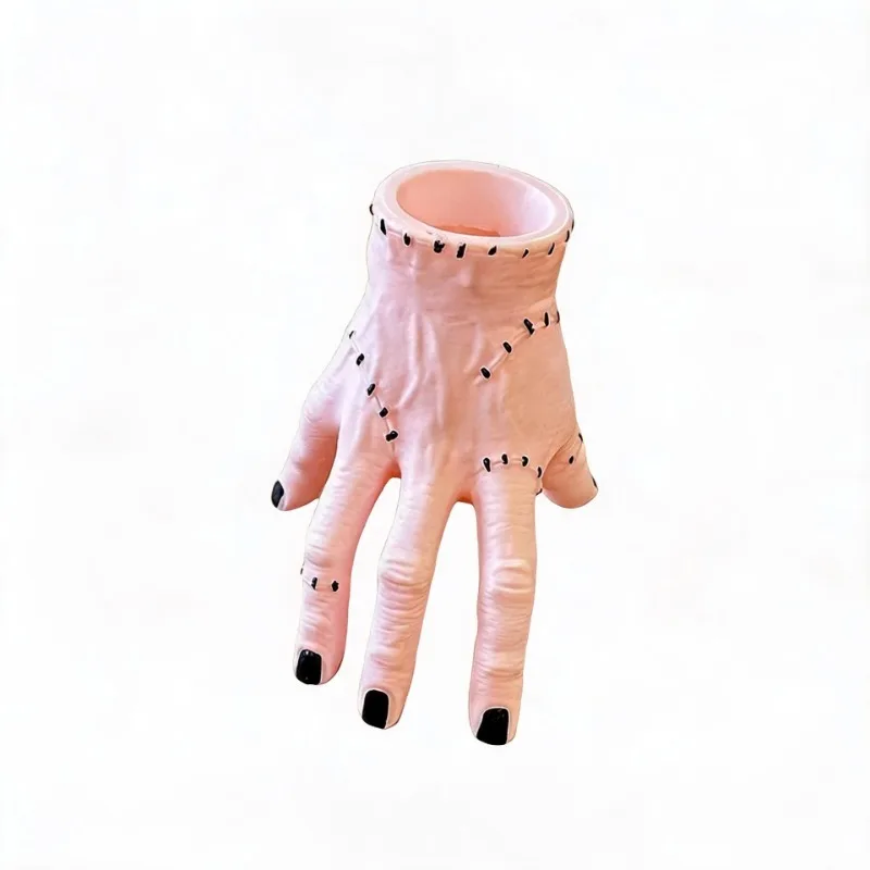 Halloween Addams Family Thing Broken Hand Ornament, Scary Palm Pen Holder Storage Pot for Garden & Desktop Decor