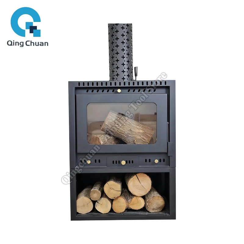 Firewood Stove Barbecue Grill Light Luxury Home Fireplace Decoration with Chimney Villa Stove Indoor Firewood Heating Stove