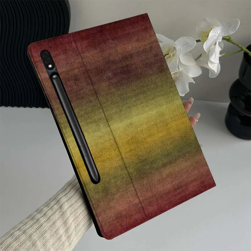 

Gradient Red Yellow Rug Gift Tablet Case For Samsung Galaxy Tab S7 S8 S9 S10 FE Lite