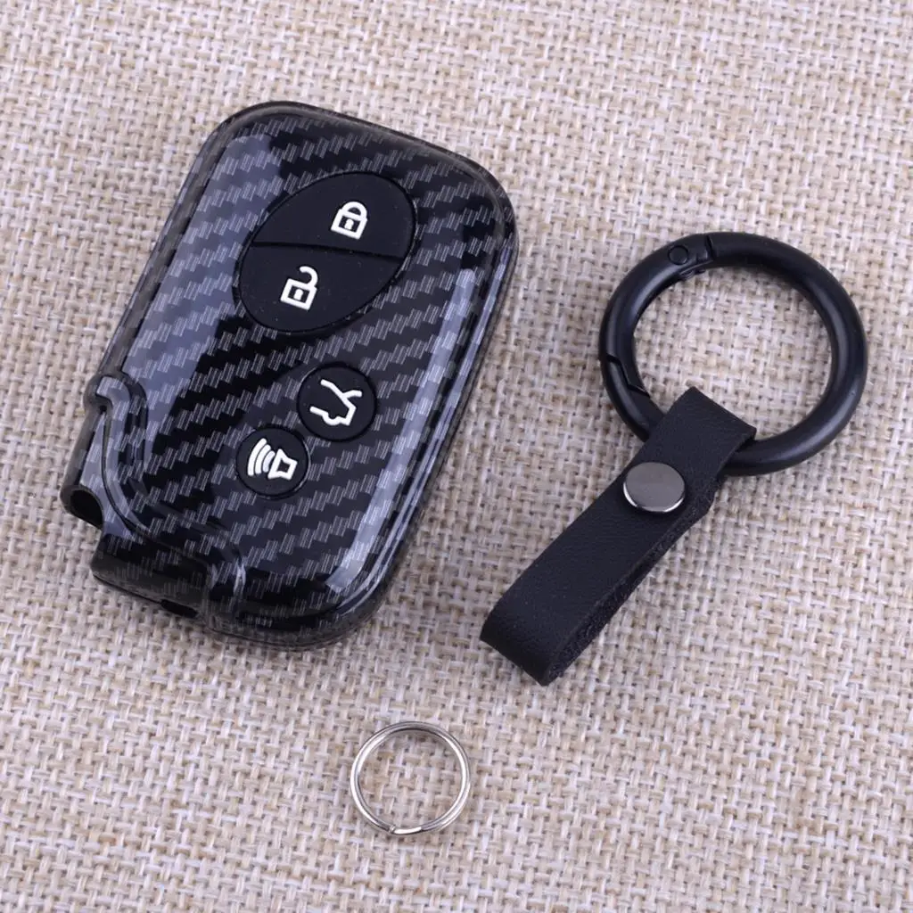 Carbon Fiber Style Black Remote Key Fob Case Cover Fit for Lexus LS460 ES350 IS350 IS250 GS460 GS450h GS430 RX450h CT200h HS250h