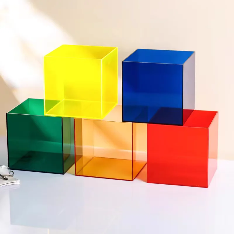 18 Color Photography Decoration Shelf, Square Scenery Display Stand, Five Sided Storage Box For Toy Models and Action Figure
