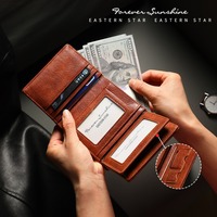 New Men Wallet Card Holder RFID Anti-Theft Coin Purse Card Case PU Leather Short Coin Pouch Clutch Bag Business Money Bag Gift