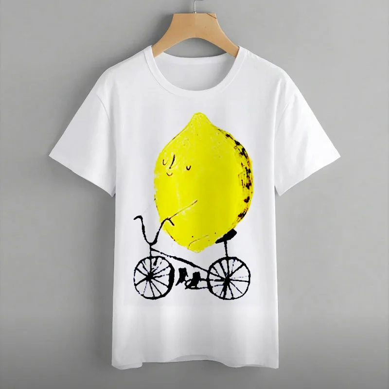 

Cartoon Banana Fruit Pineapple Watermelon Printed Round-neck Short-sleeved T-shirt for Children Kids Clothes