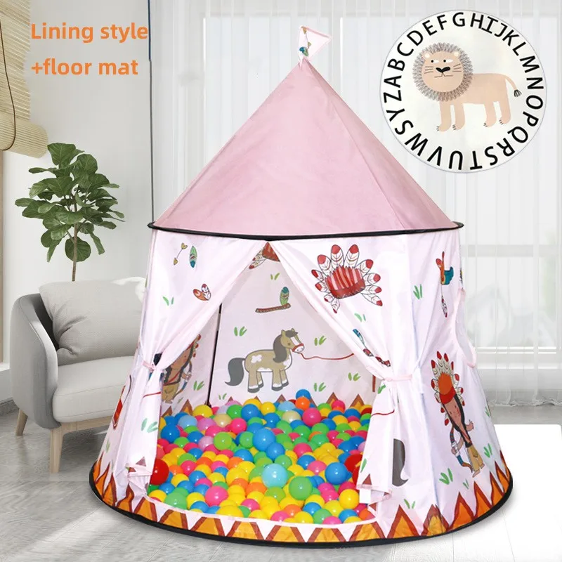 YARD Kid Teepee Tent House 123*116cm Portable Princess Castle Present For Kids Children Play Toy Tent Birthday Christmas Gift