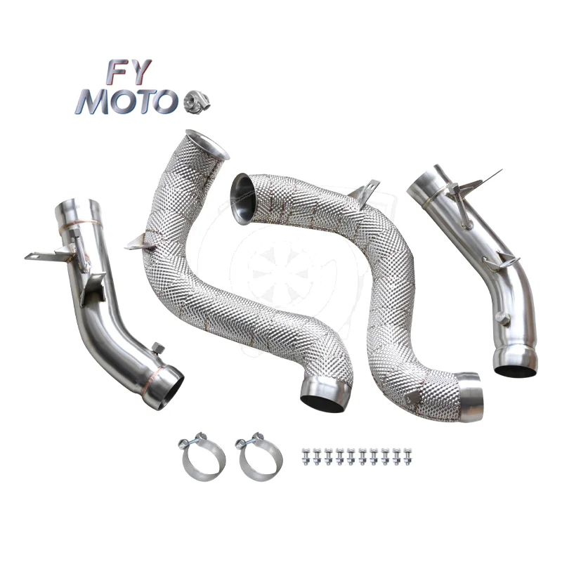 Exhaust Downpipe for AMG W205 C63 with Heat Shield EURO6 with OPF
