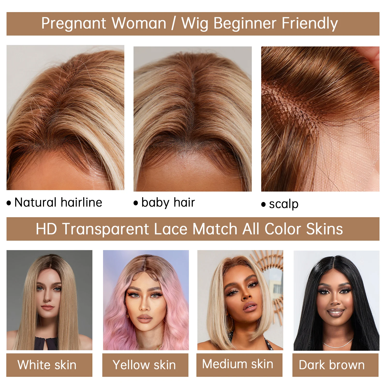 CharmSource Synthetic Lace Front Wigs with High Quality Straight White Blonde Wigs Cosplay for Women High Density Hair